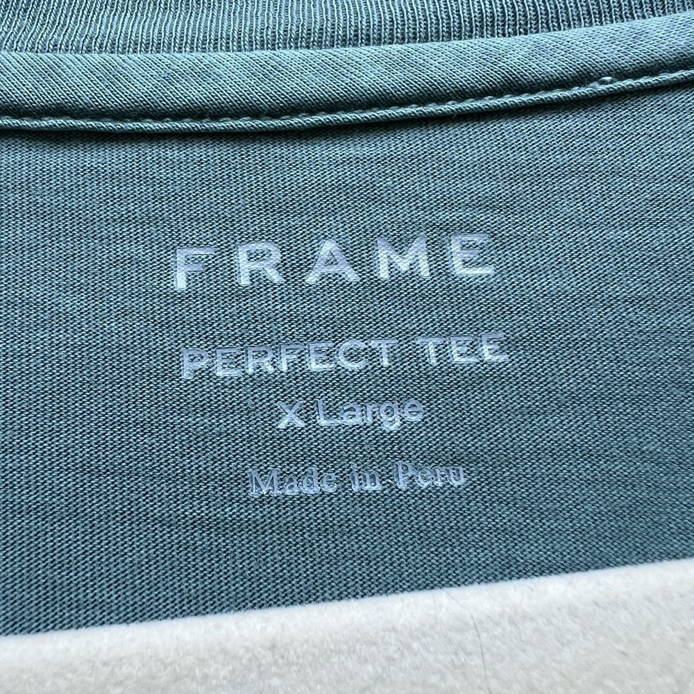 Frame‎ Men's Pima Cotton T-Shirt Green / Blue Single Stitch Size XL - Picture 2 of 6